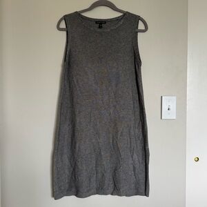 Eileen Fisher Womens Stripe Sweater Tank Tunic Sleeveless Merino Side Slit Sz S